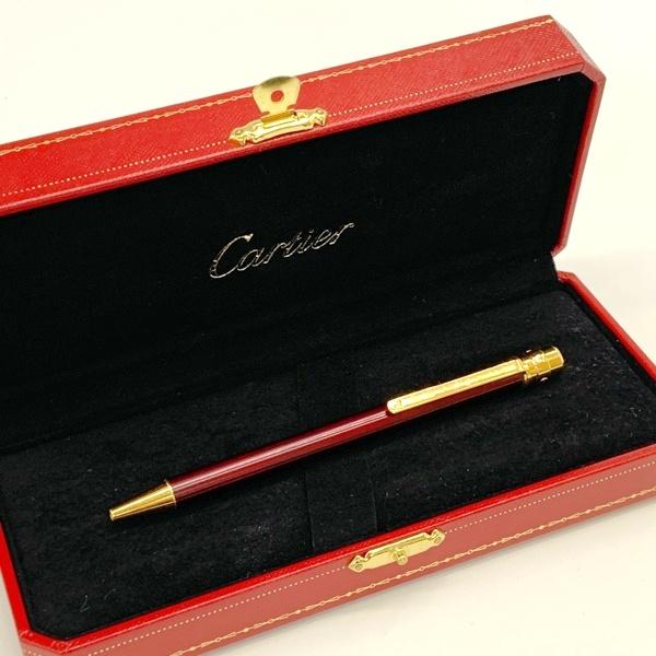 Cartier カルティエ ボールペン サントス ドゥ カルティエ ロゴ刻印入り 回転式 レディース...