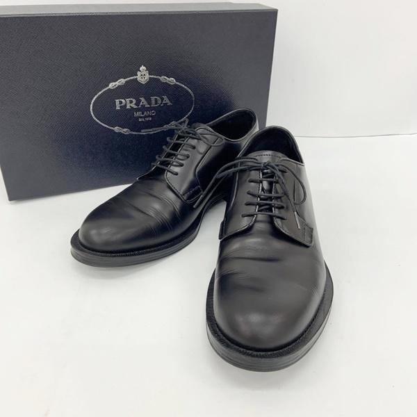 PRADA プラダ 革靴 レザーシューズ ダービーシューズ ビジネスシューズ メンズ サイズ6.5 ...