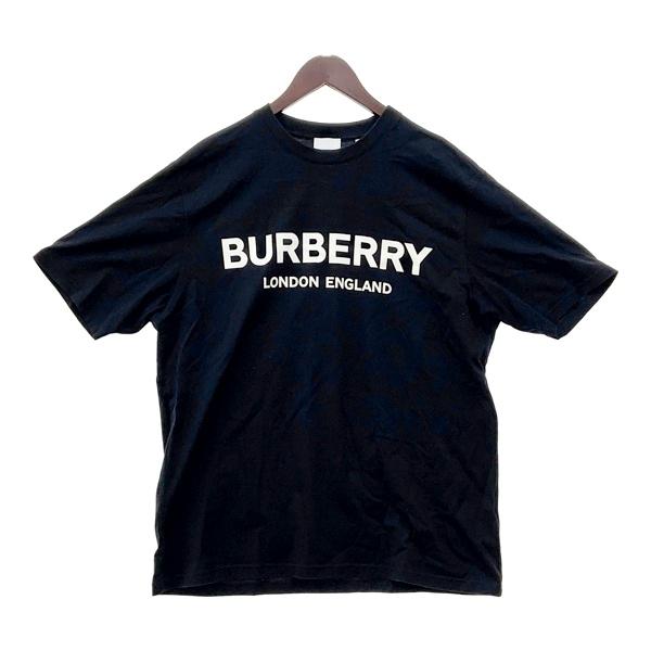 Burberry バーバリー 半袖Tシャツ ロゴプリント 8026016 メンズ Mサイズ ブラック...