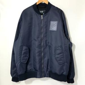 RAF SIMONS 231-M619 Classic bomber with leather patch ボンバージャケット ブルゾン メンズ 44 ネイビー ラフシモンズ アウター A3638◆｜sunstep