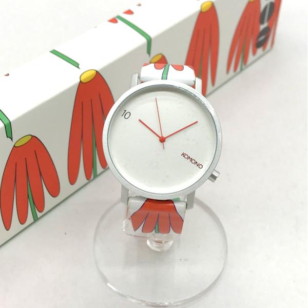 KOMONO 腕時計 美品 KOM-W1024 クオーツ アナログ ウォッチ 時計 北欧 花柄 カジ...