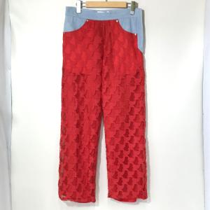 MASU エンジェルレースデニムパンツ 美品 MFFW-PT0123 ストレートシルエット レースパンツ Gパン サイズ44 S相当 エムエーエスユー ボトムス A10656◆