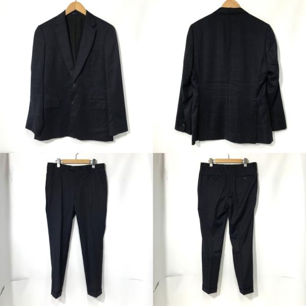 Paulsmith スーツ セットアップ 上下 2B チェック柄 ビジネス オフィス 通勤 秋冬 ウ...