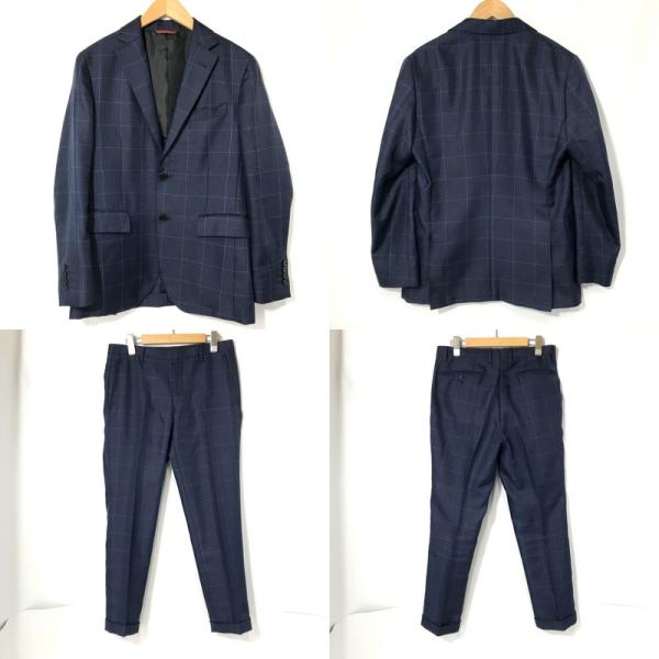 BLACKLABEL CRESTBRUDGE スーツ グレンチェック 背抜き 背広 ビジネス 通勤 ...