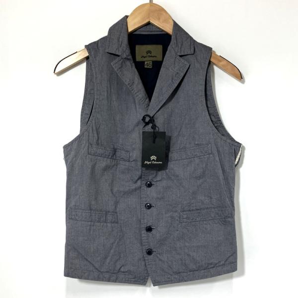 NIGELCABOURN ナイジェルケーボン ベスト ストライプ タグ付き サイズ46 Mサイズ相当...