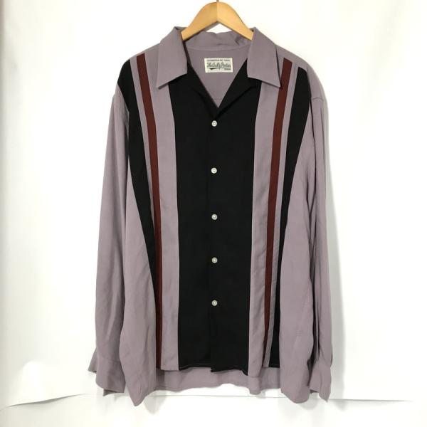 WACKO MARIA 長袖シャツ THREE-TONE 50&apos;S SHIRT オープンカラー 古着...