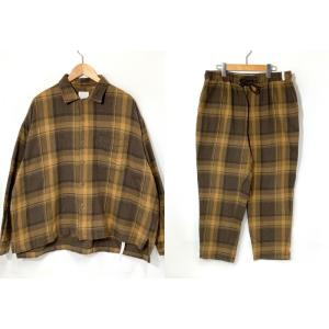ICHIMI イチミ セットアップ 1CHISS21S01 コットン チェック柄 シャツジャケット ...