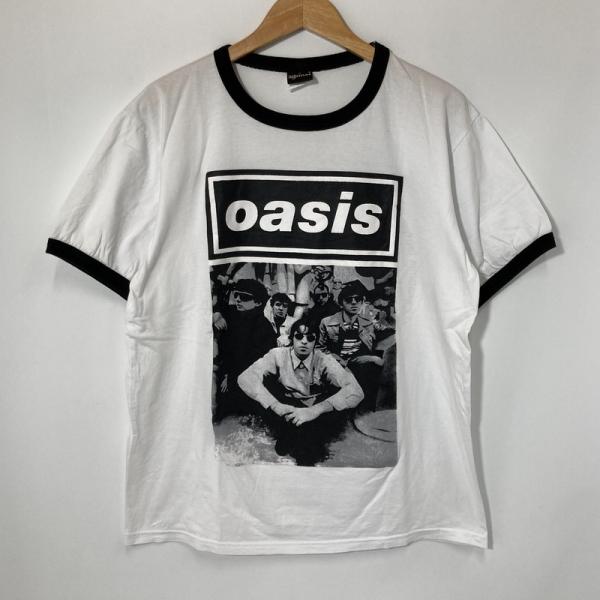 Oasis オアシス フォトプリント リンガーTシャツ メンズ Lサイズ ホワイト トップス A16...