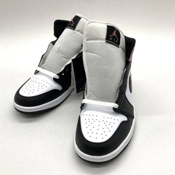 Nike ナイキ スニーカー Air Jordan 1 Mid White Rust Pink Bl...
