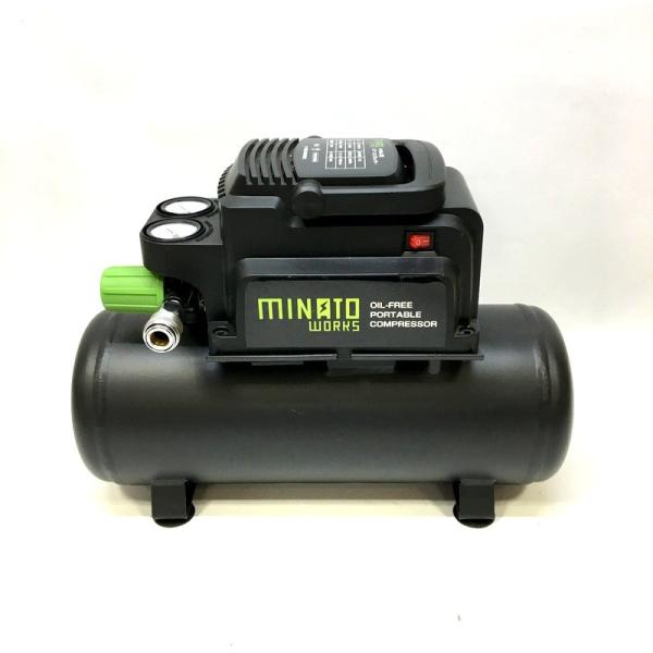 Minato Works ミナト オイルレス型エアーコンプレッサー CP-8A 100V タンク容量...