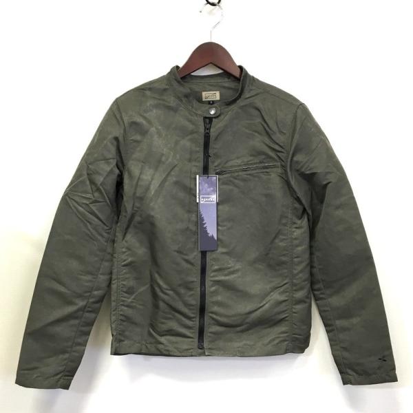 未使用 HERUNE HRN-008 レトロテキスタイル ライダースジャケット カーキー Sサイズ ...