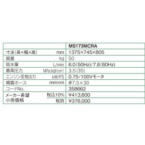 タンク付きキャリーセット動噴 S173MCRAの詳細画像1