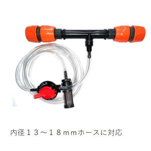 サンフレックスAQUA液肥混入器ブラックインジェクション１５φ水道ホース取付用｜sunsuisha