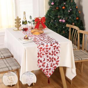 テーブルランナー おしゃれ クリスマス 北欧 撥水 テーブルカバー パーティー 華やか ゴールド 赤 滑り止め 防水 インテリア 食卓カバー 180cmx30cm