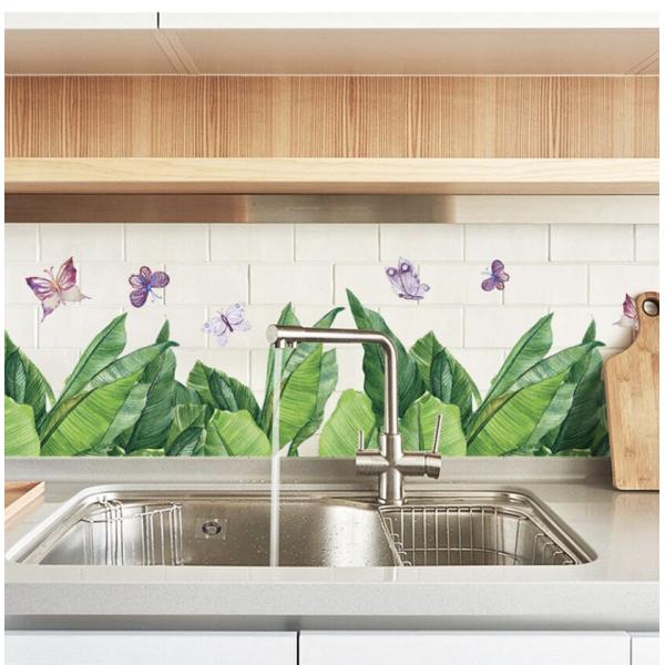 ウォールステッカー W42 花 壁紙 植物 北欧 木 飾り 草 蝶々 葉っぱ おしゃれ 模様替え キ...