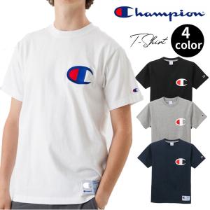 チャンピオン Tシャツ カットソー 夏 春 半袖 レディース メンズ S-XL 黒 白 c3-f362｜sunto