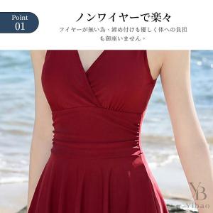 水着 レディース ワンピース 体型カバー 着痩...の詳細画像2