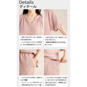 パジャマ レディース 綿 ダブルガーゼ 長袖 ...の詳細画像2
