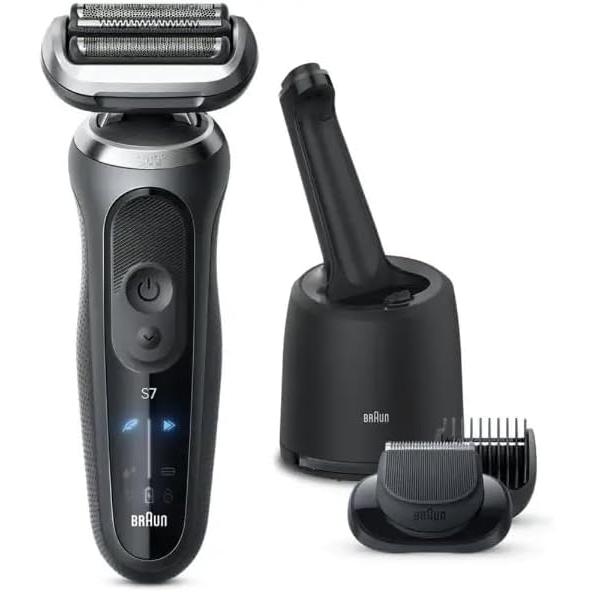 ブラウン Braun シリーズ7 グレー メンズ 電気シェーバー アルコール洗浄システム搭載 お風呂...
