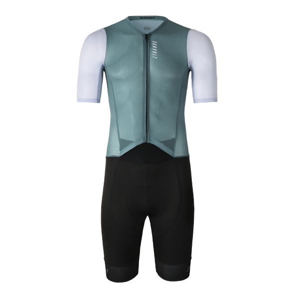 クールメッシュ半袖セパレートワンピース Ver.2［カーキxグレーパンツ］