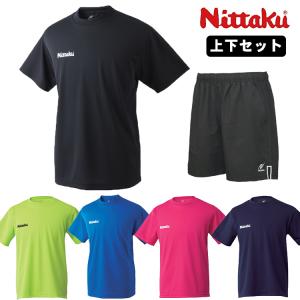 卓球Tシャツ ゲームパンツ 上下セット ニッタク×唐橋卓球 Nittaku ドライTシャツ NKスリットラインショーツ 上下セット メンズ レディース NX-2062 NX-2420｜sunward