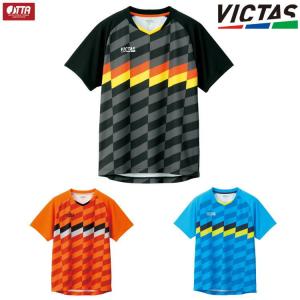 卓球ユニフォーム VICTAS PLAY ヴィクタス チェッカーラインゲームシャツ メンズ レディース 612111｜sunward