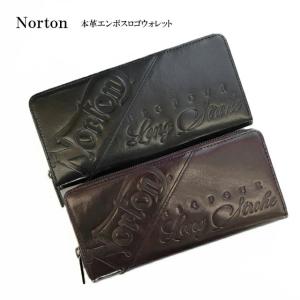 ノートン NORTON 財布 本革 エンボス ロゴ レザー ウォレット