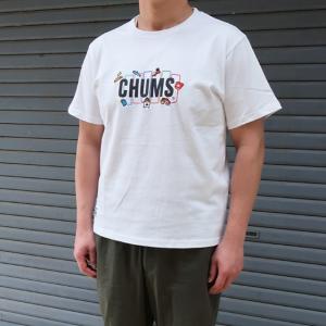 チャムス tシャツ メンズ ワットトウドゥインキャンピング 半袖tシャツ ch01-2361 chums｜sunwear