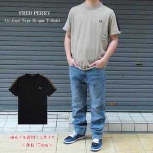フレッドペリー tシャツ メンズ コントラスト テープ リンガー 半袖tシャツ m4613 FRED PERRY｜sunwear