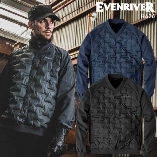作業服 防寒着 クリンプドVジャケット EVENRIVER イーブンリバー r426 メンズ 抗菌 ...