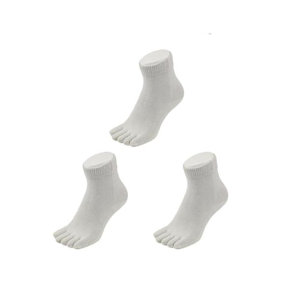 ゆびのばショート　シルバーグレー　Sサイズ　22.0〜25.5cm　お買い得3足セット　5本指　ゆび...