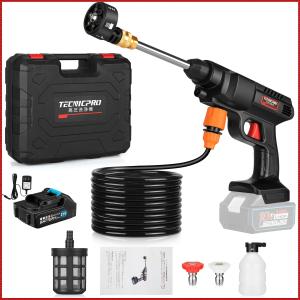 高圧洗浄機 コードレス 充電式 洗車機 ハンディウォッシャー 高圧洗浄器 マキタ18Vバッテリー対応 自吸式 日本語取扱書(バッテリー&amp;充電アダプター付き)