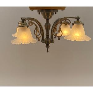 アンティーク照明】FC-220G4 （4灯シャンデリア・ゴールド色