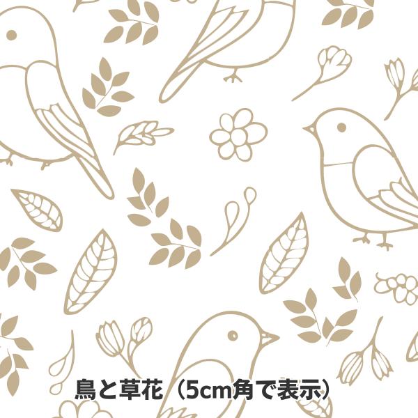 包装紙 ラッピング 鳥と草花 736×480mm グラシン紙 500枚 業務用
