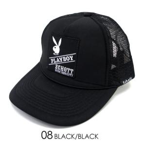 Schottショット  PLAYBOYプレイボーイ トラック メッシュキャップ TRUCK MESH CAP｜super-rag