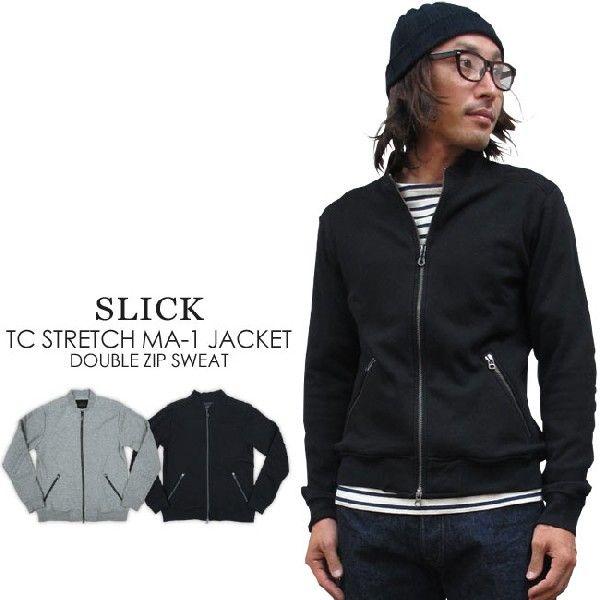 Slick スリック TCストレッチ裏毛起毛MA-1ジャケット
