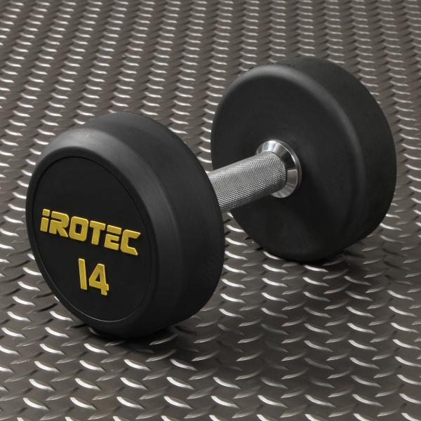 ラバーダンベル IROTEC(アイロテック)ジムダンベル 14KG/ ダンベル 筋トレ トレーニング...