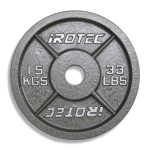 IROTEC（アイロテック）オリンピックアイアンプレート15KG [1枚] 穴径51mm/バーベル プレート ダンベル ベンチプレス 筋トレ トレーニング器具 鉄アレイ｜super-sports