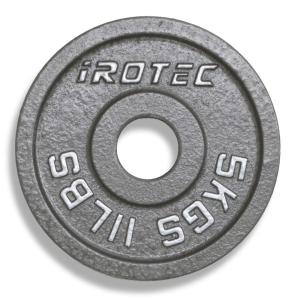 IROTEC(アイロテック)オリンピックアイアンプレート5KG [1枚] 穴径51mm/バーベル ダンベル ベンチプレス 筋トレ トレーニング器具 トレーニングマシン 鉄アレイ｜super-sports