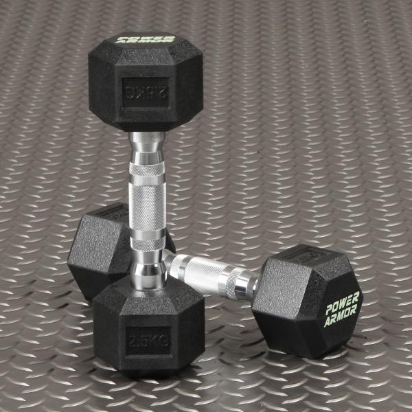 POWER ARMOR（パワーアーマー）ラバーHEXダンベル2.5KG[2本セット]/ ダンベル バ...