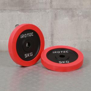 バーベル プレート IROTEC（アイロテック）ラバープレート5KG [2枚] 穴径29mm / ダンベル ベンチプレス 筋トレ トレーニング器具 鉄アレイ ウエイトプレート｜super-sports