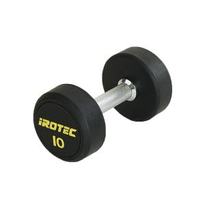 [アウトレット品][1個限定販売] IROTEC（アイロテック）ジムダンベル10KG（オールラバータイプ）/ ダンベル 鉄アレイ トレーニング器具｜super-sports
