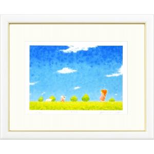 サルボ『エーゲ海・パノラマ』ミクストメディア 【絵画 額付 新品 版画