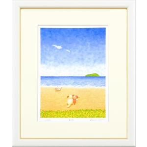 サルボ『エーゲ海・パノラマ』ミクストメディア 【絵画 額付 新品 版画