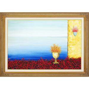 サルボ『エーゲ海・パノラマ』ミクストメディア 【絵画 額付 新品 版画