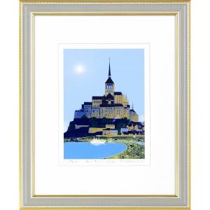 サルボ『午後のテラス』ミクストメディア 【絵画 額付 新品 版画