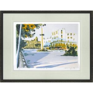 府川誠『帰電車』リトグラフ 【絵画 額付 新品 版画】 : ギャラリー