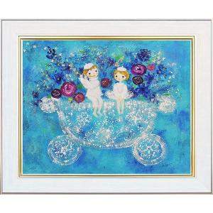 絵画 いわさきちひろ バラ飾りの帽子の少女 額 児童画 色紙 送料無料