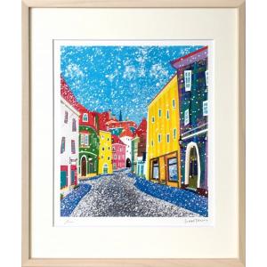 サルボ『エーゲ海・パノラマ』ミクストメディア 【絵画 額付 新品 版画