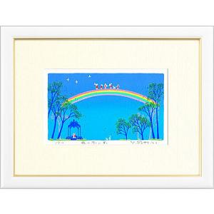 吉岡浩太郎『ホワイトクリスマス （B）』シルクスクリーン 【絵画 額